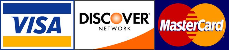Visa/Discover/Mastercard logos