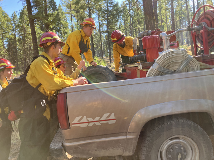 Students figure out a pump