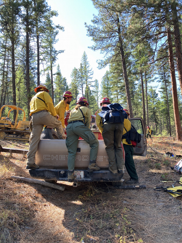 A bunch of students in a truck