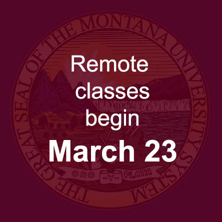 A red graphic that says Remote classes begin March 23
