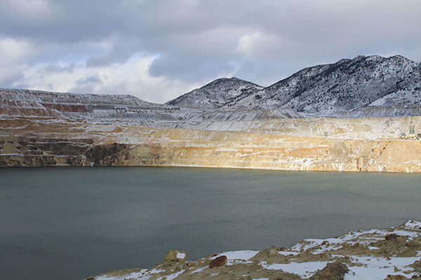 The Berkeley Pit in Butte filled with water