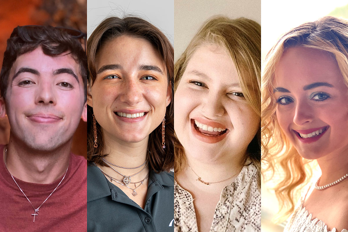 Four pictures of Lane Arthur, Siena Cysewski, Shelby Fisher and Isabelle Melton.