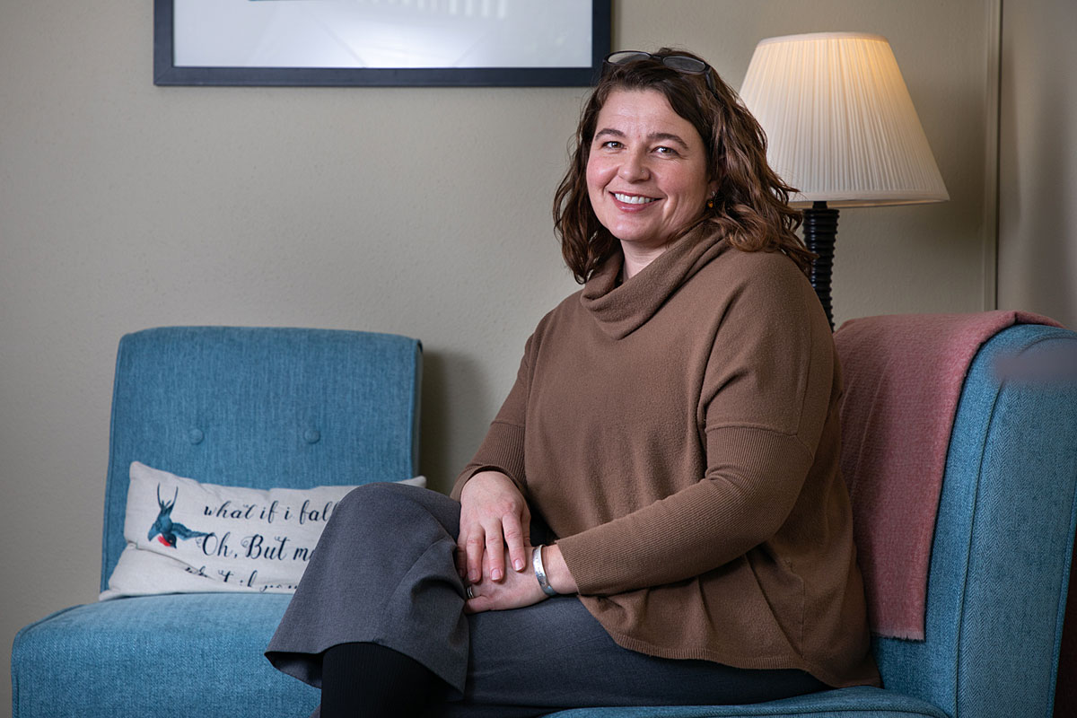 A picture of Jen Euell in her UM office.