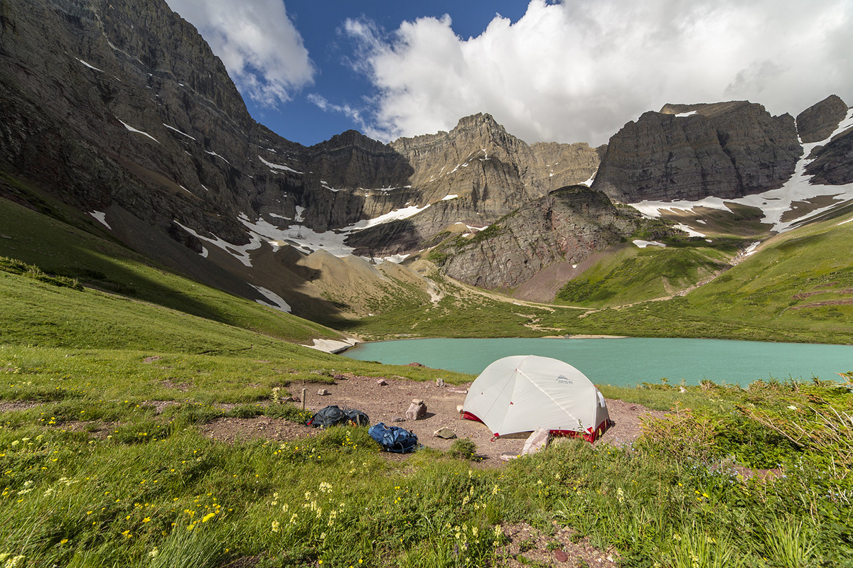 Photo of campsite in Glacier National Park 