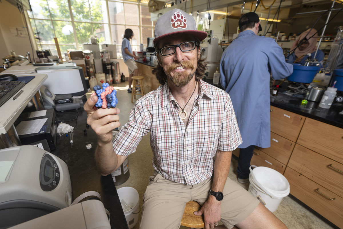 A picture of Orion Berryman in his UM lab.