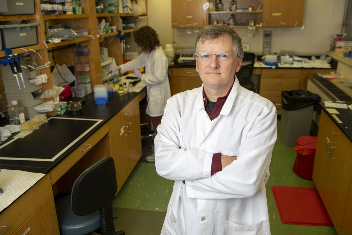 A picture of Jay Evans in her lab.