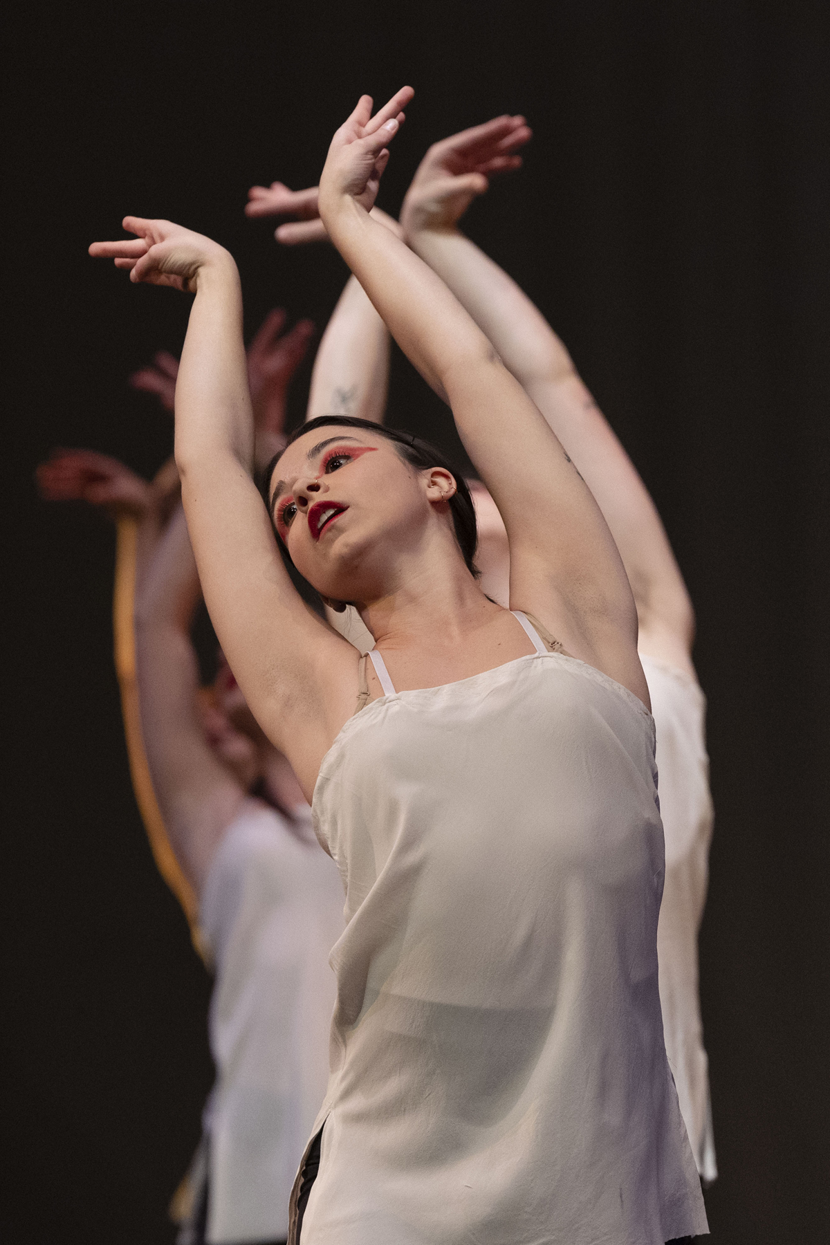 A photo of the dancers performing "The Sedge" in costume.
