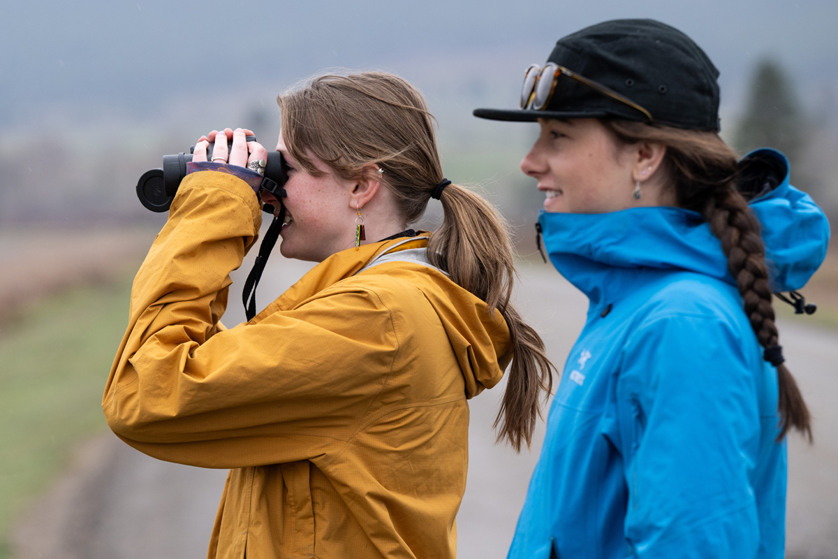 A photo of Ekers birding with Ferguson. 