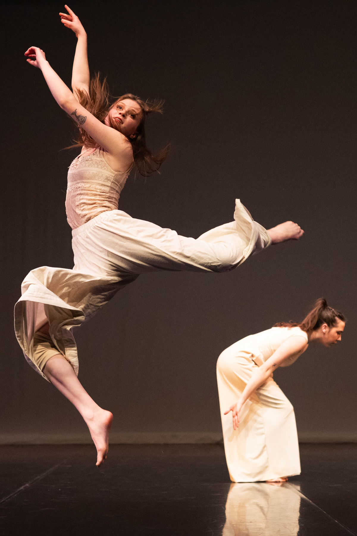 Ferguson dances on stage. 