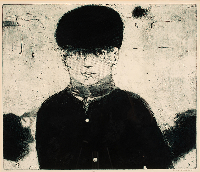 A drawing of a boy figure by Rand Robbin.