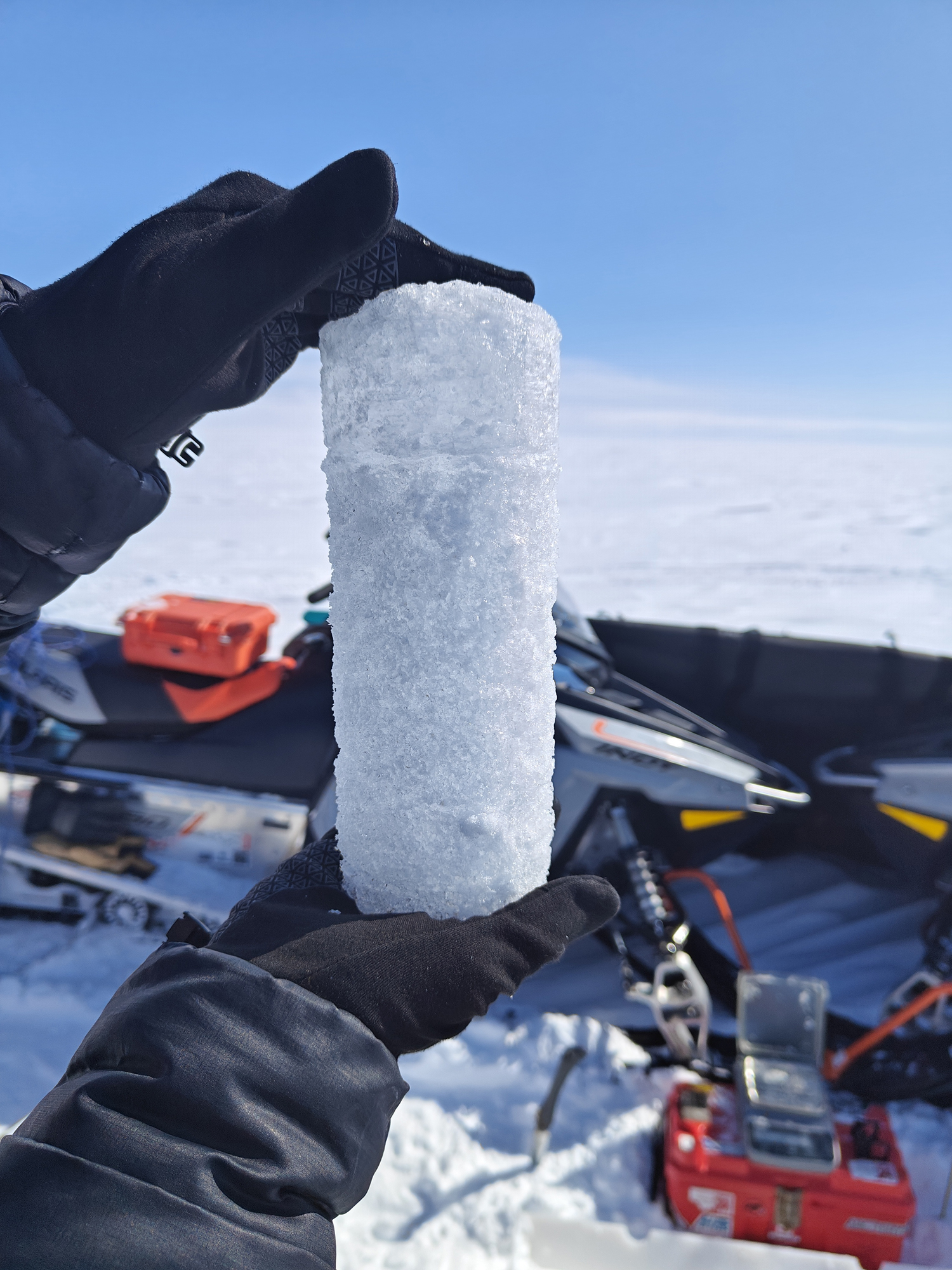An image of a snow core sample. 
