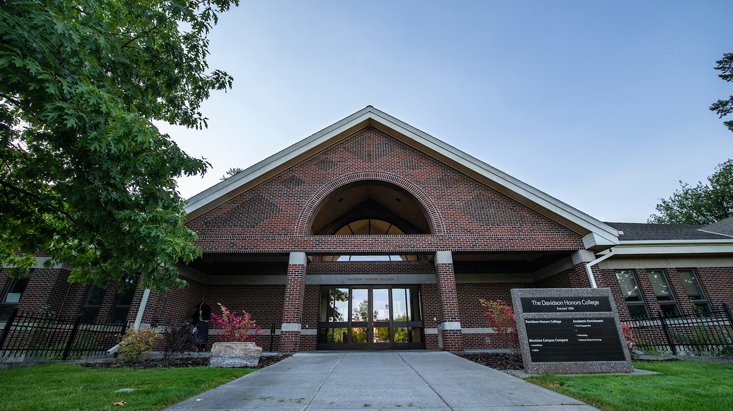 An image of the outside of the Davidson Honors College building 