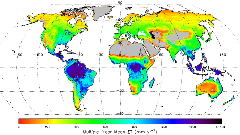 Map of Global Evaporation Algorithm (ET)