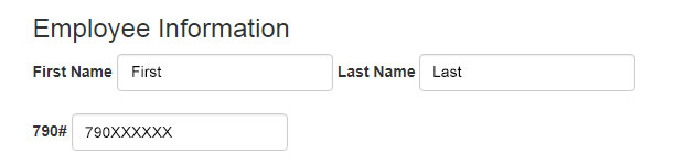 Partial searches may be done on any normal text box field, e.g. First Name, Last Name and 790 number.
