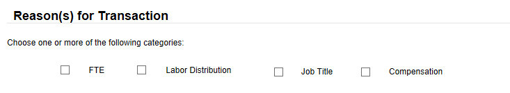 Reasons for the transaction
