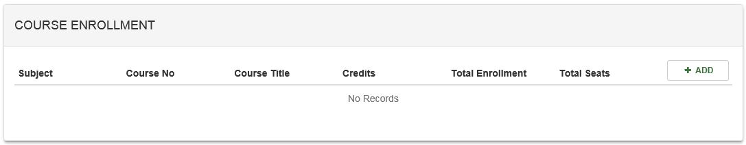course enrollment when add is clicked