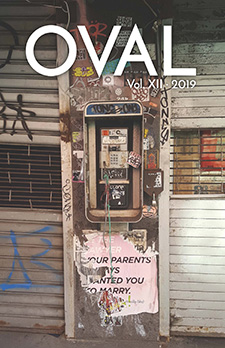 Volume 12 cover featuring a photograph of a pay phone covered with stickers, grafitti tags, and old posters.