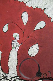 Cover of Volume 2: drawing of a woman holding a flower on a red background.