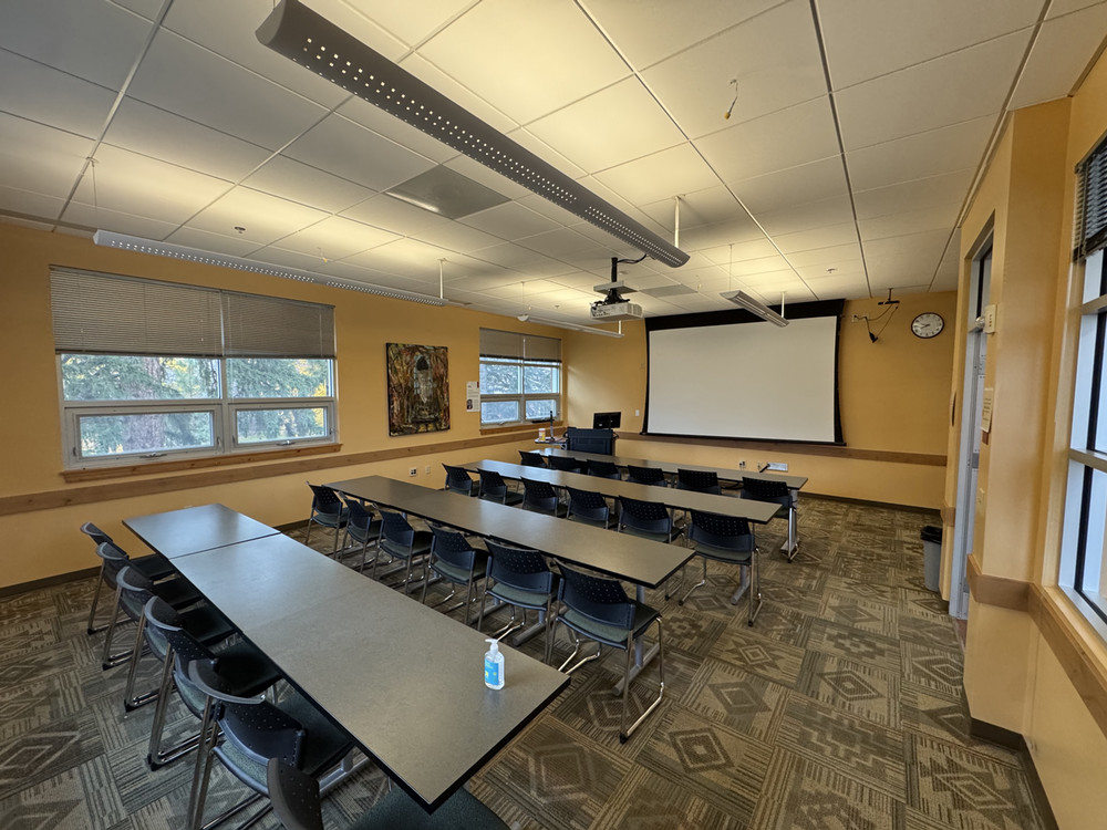 View of room 201 from the back of the class