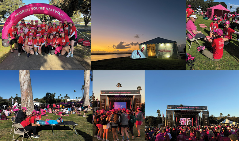 breast cancer walk collage