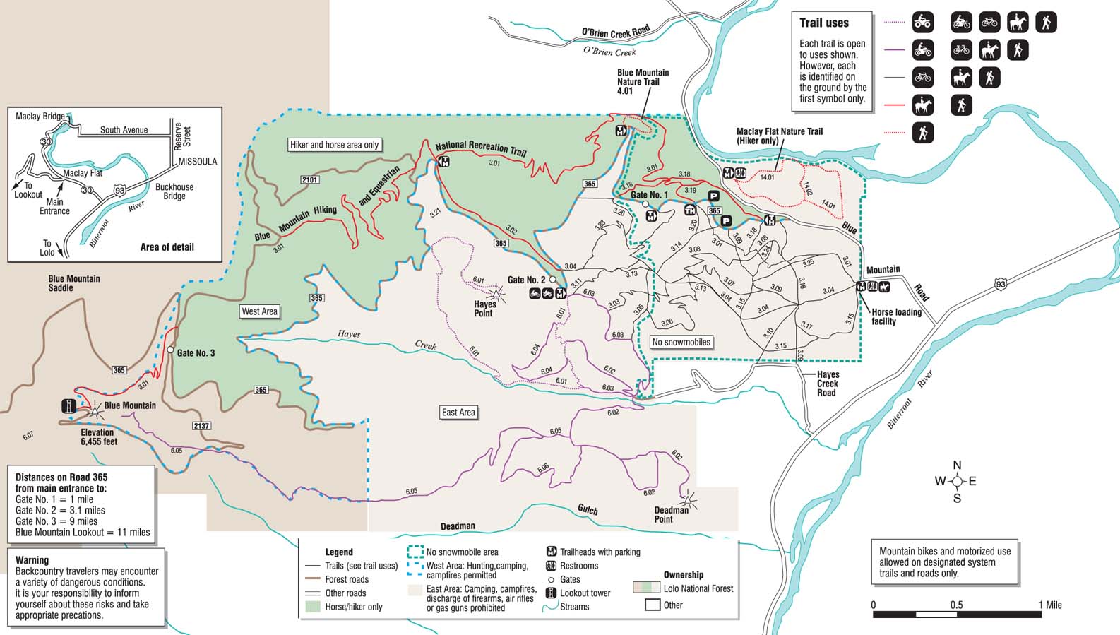 blue mountain forest service map