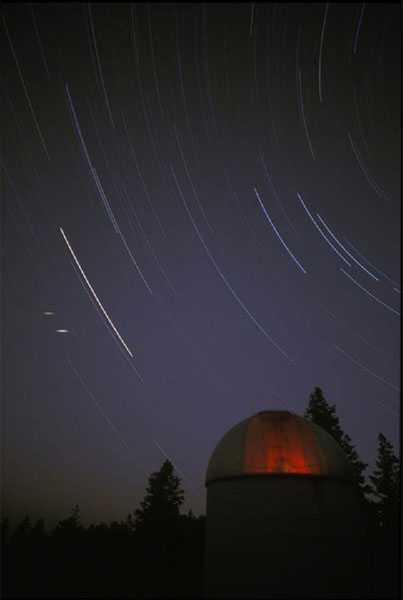Star trails and observatory