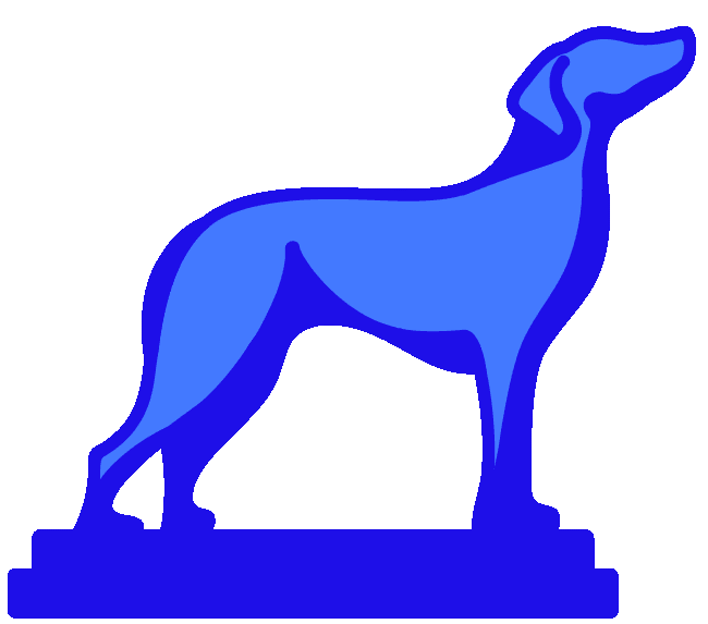 blue dog silhouette, coursedog logo