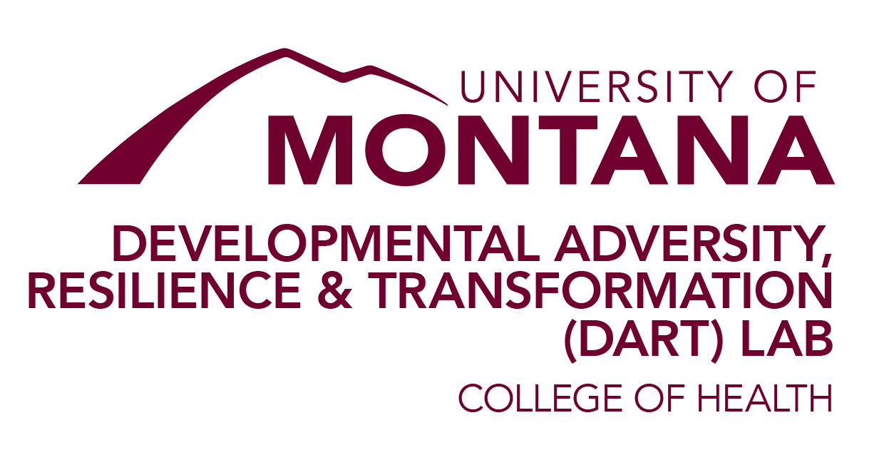 Logo for the Developmental adversity, resilience, and transformation lab in the College of Health at the University of Montana