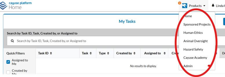 Logging into Cayuse Human Ethics