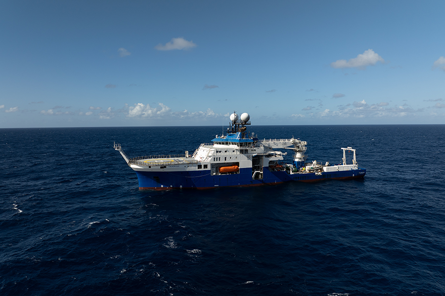 Research sea vessel out in the ocean