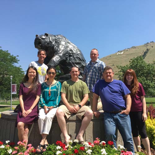 2018  Left to Right:  Le Zhang: Graduate Assistant (Ph.D. candidate) Brent Ryckman: Principal Investigator Qin Yu: Research Assistant Eric Schultz: Postdoctoral Fellow Christopher Peterson: Graduate Assistant (Ph.D. candidate) Jean-Marc Lanchy: Research Assistant Professor Jessice Preece: Undergraduate Research Assistant Charlotte Langner (not pictured): Undergraduate Research Assistant