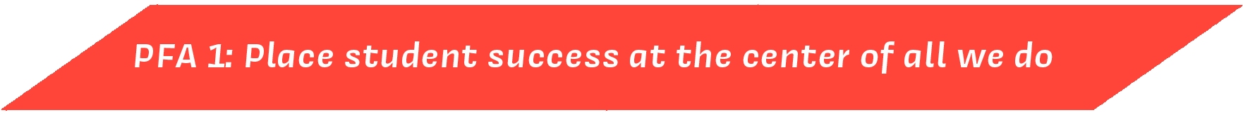 PFA1: Place student success at the center of all we do