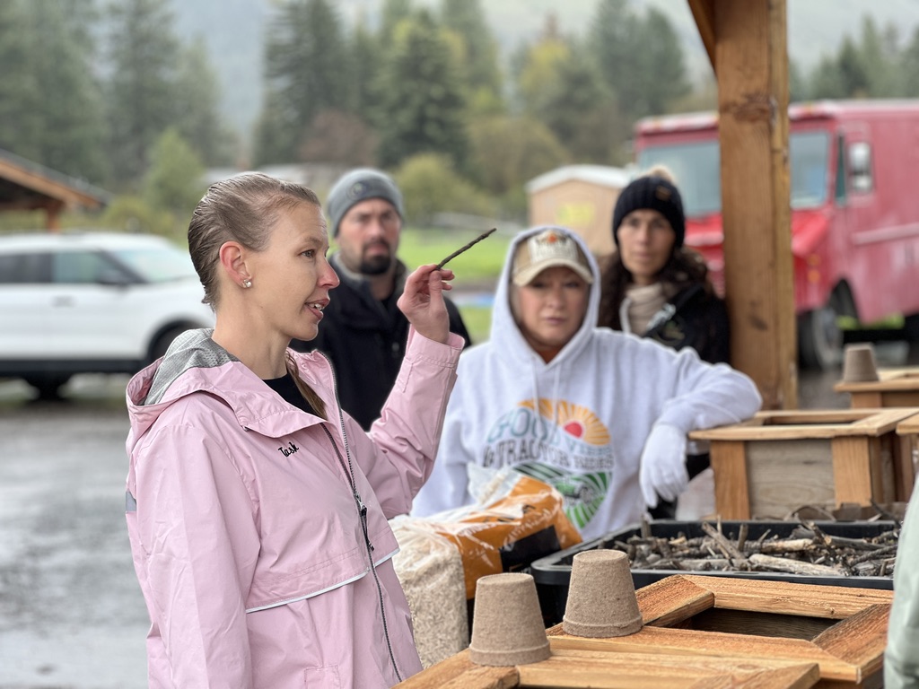 closeup view of person speaking to the group