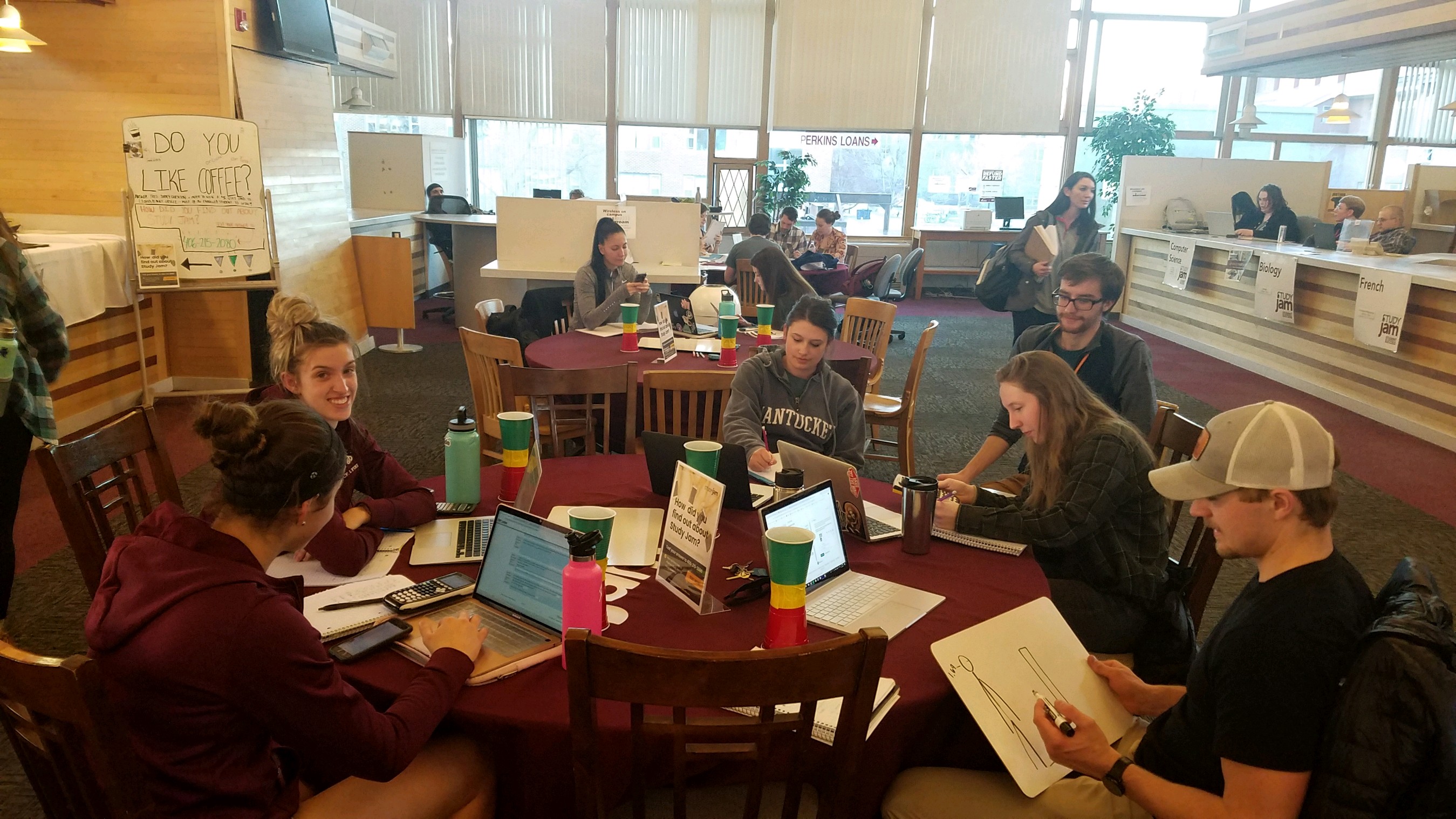 Photo of students and tutors at Study Jam.