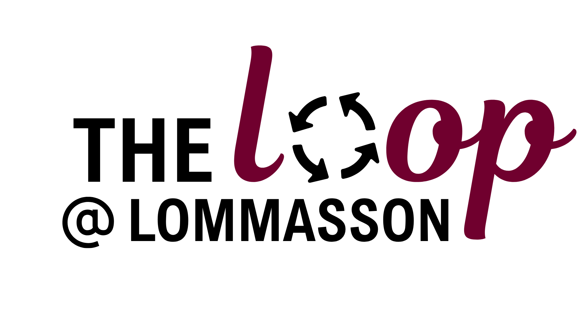 logo that says the loop at lommasson with a circular arrows in one of the os of the word loop