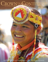 magazine cover featuring a Native American youth in traditional costume