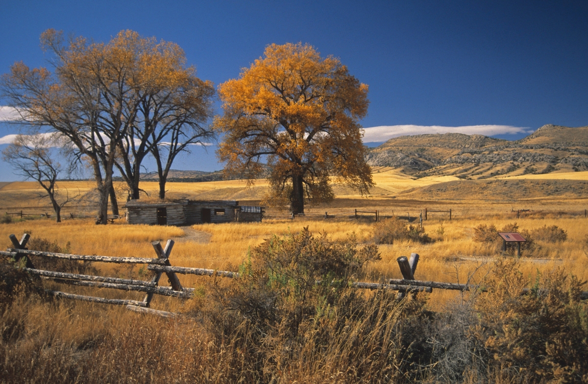 Fall colors surround the Parker Homestead in Montana