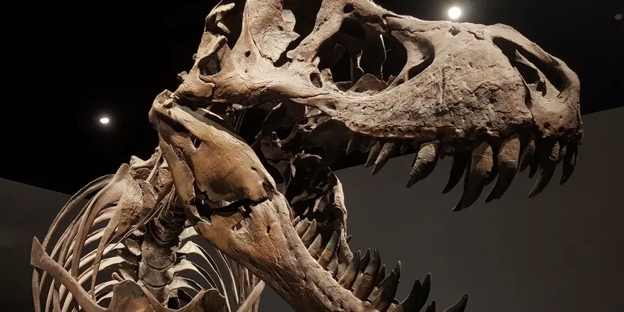 Trex skeleton in a museum