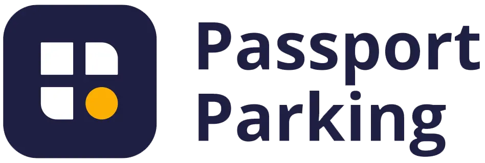 Logo for Passport Parking featuring a stylized icon and text.