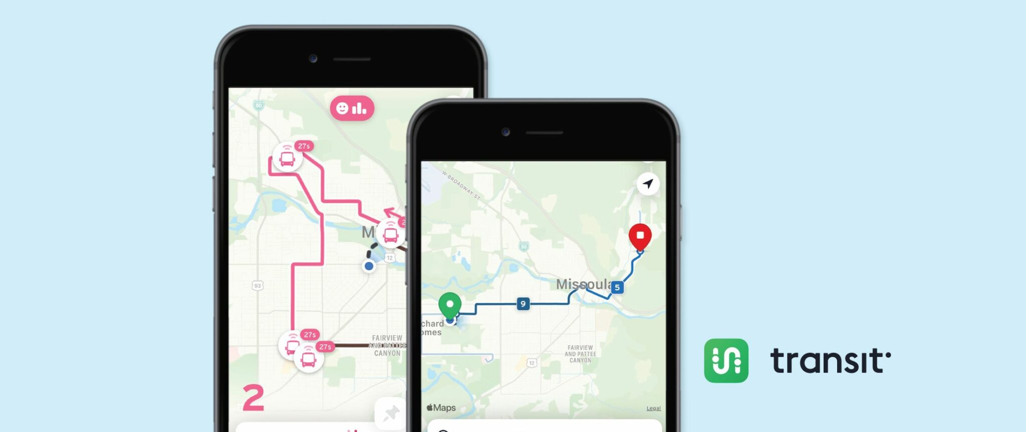 image of transit app map