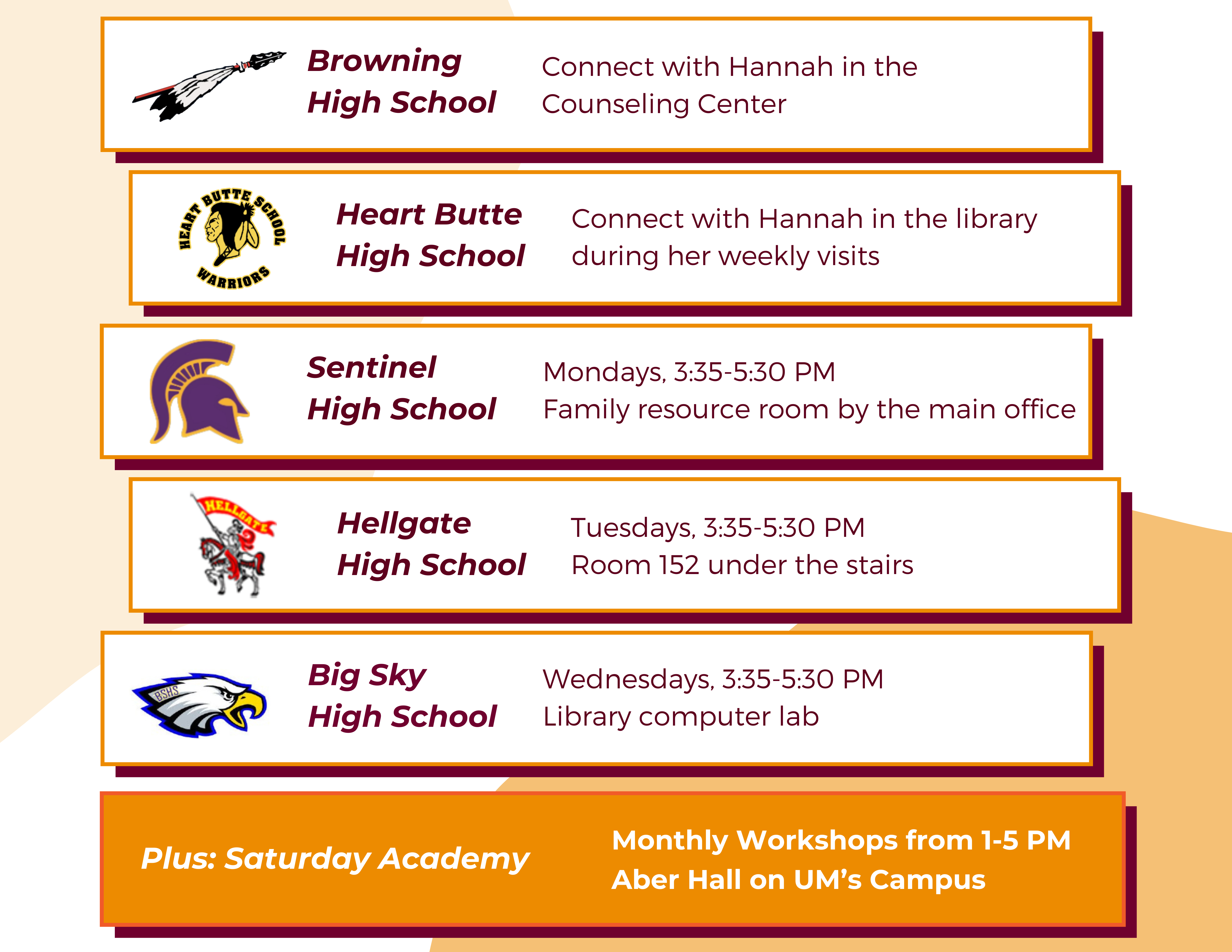 Afterschool Schedule 2025-2026