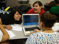 Group of students working together.