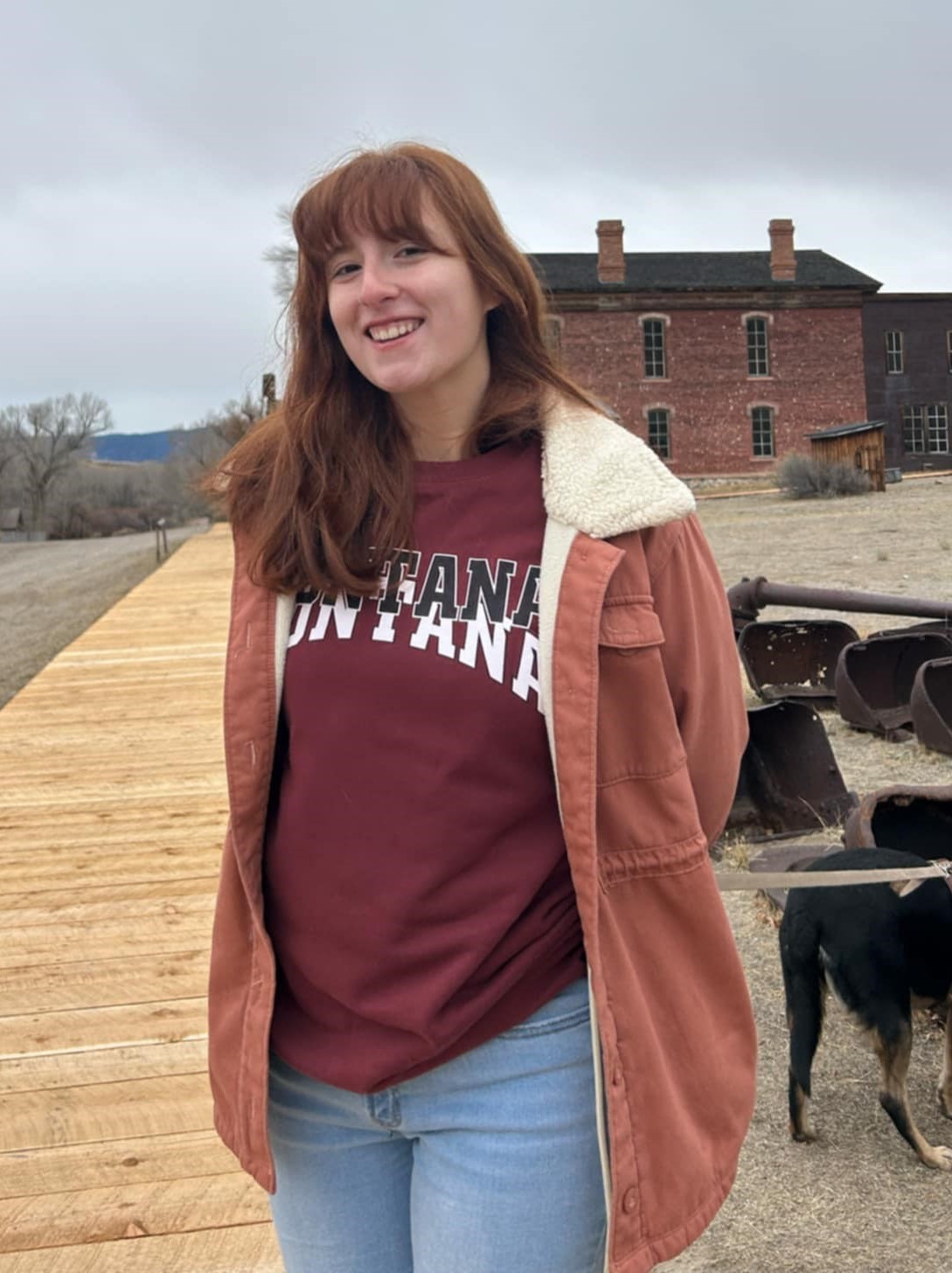 Suzie smiles at camera