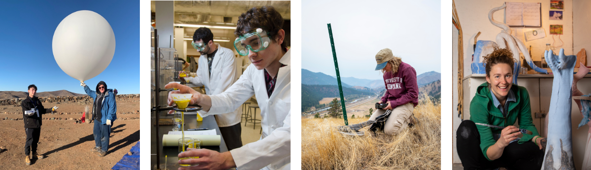 undergraduate students engage in creative scholarship in the lab, field, and doing art