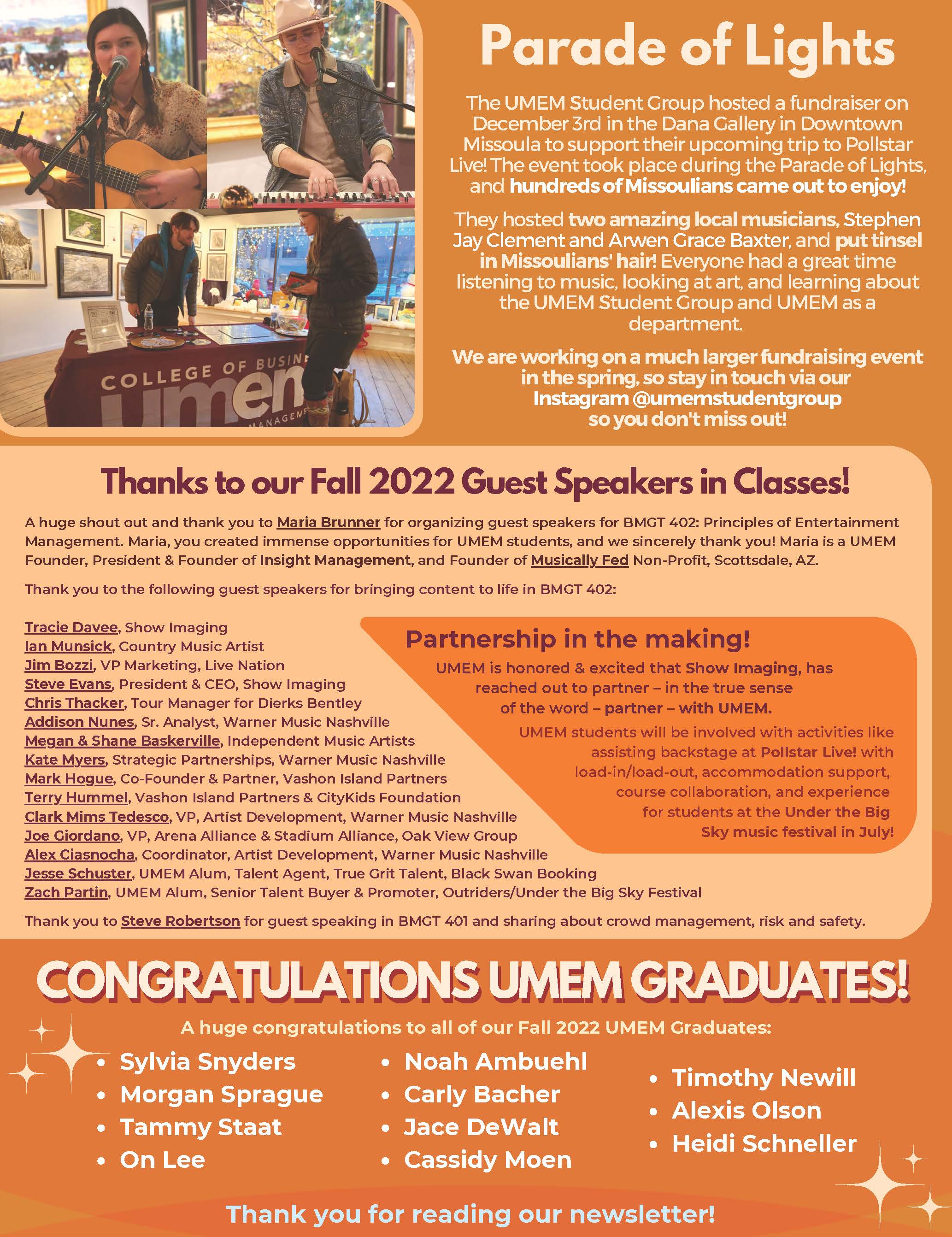 umem december 2022 newsletter page 7 - Parade of Lights Fundraiser