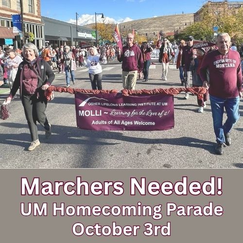 MOLLI membres marching in the UM homecoming parade