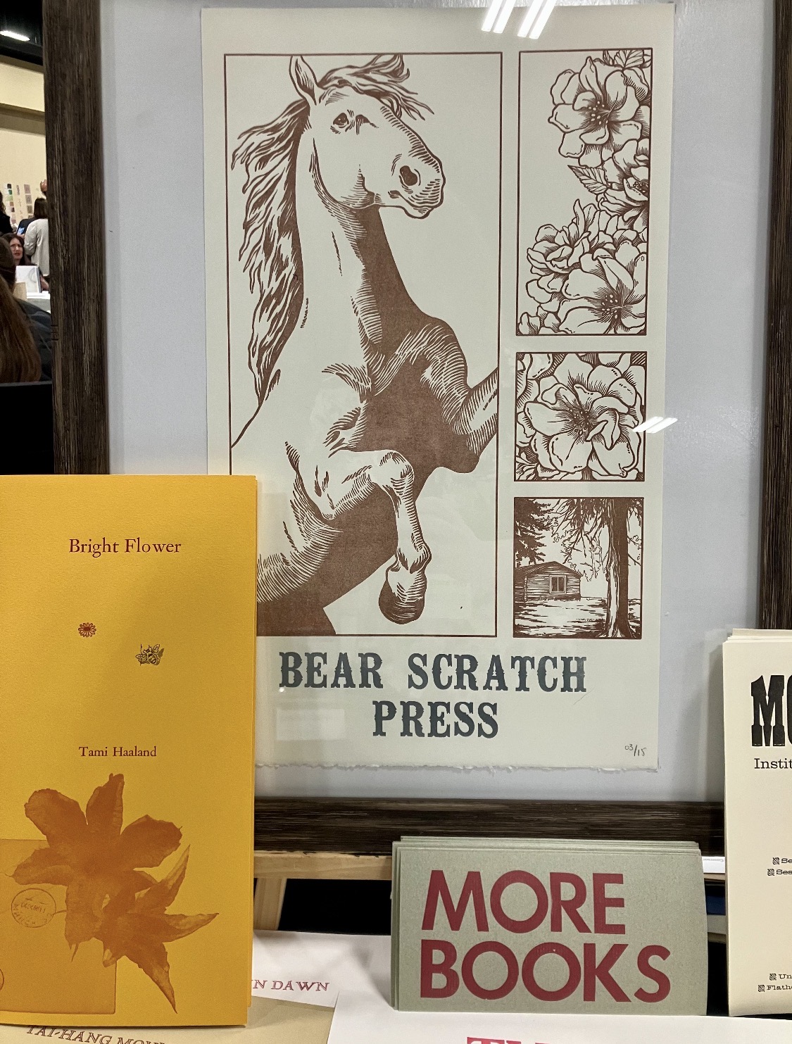 A collection of Bear Scratch Press posters and booklets.