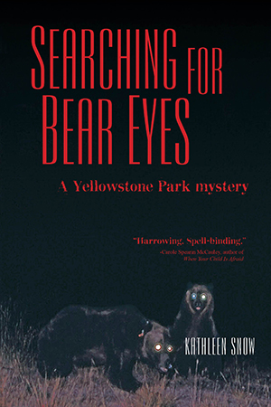 book cover two bears in dark with glowing eyes
