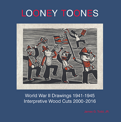 book cover looney toones world war II drawings interpretive woodcuts