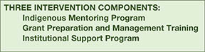 The Willow project's three intervention components consist of an Indigenous Mentoring program; a grant preparation and management training program; and an institutional support program.